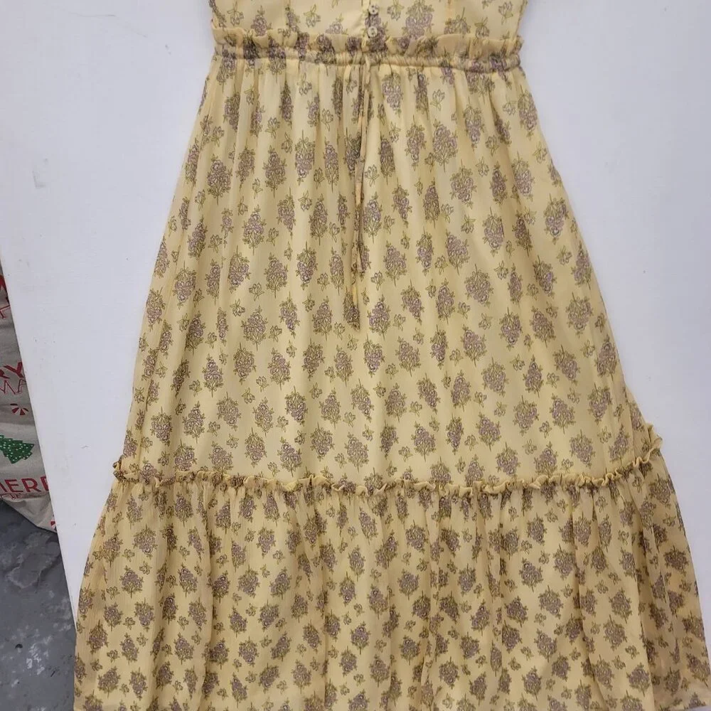 Patrons of Peace Yellow Floral Maxi Dress Size Medium boho - Picture 4 of 12